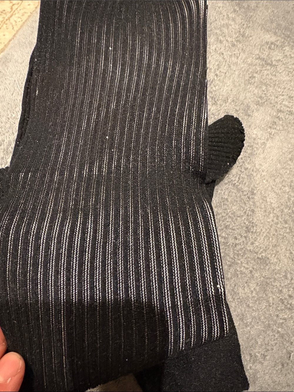 Black Ribbed Knit Men's Scarf